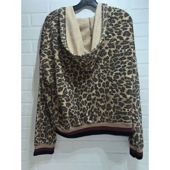Vintage Havana Leopard Print Cotton-Blend Hoodie - Size large $99 - Picture 4 of 5